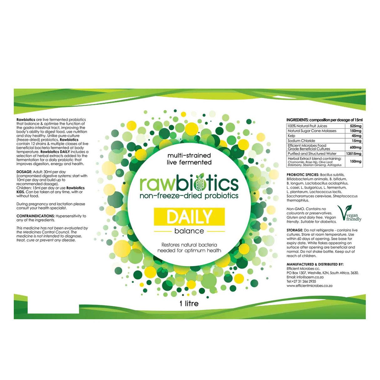 Rawbiotics Daily Probiotic 1L