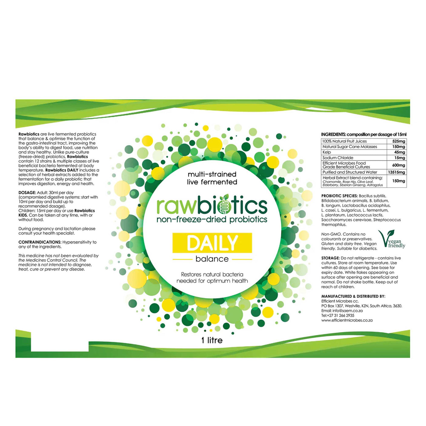 Rawbiotics Daily Probiotic 1L