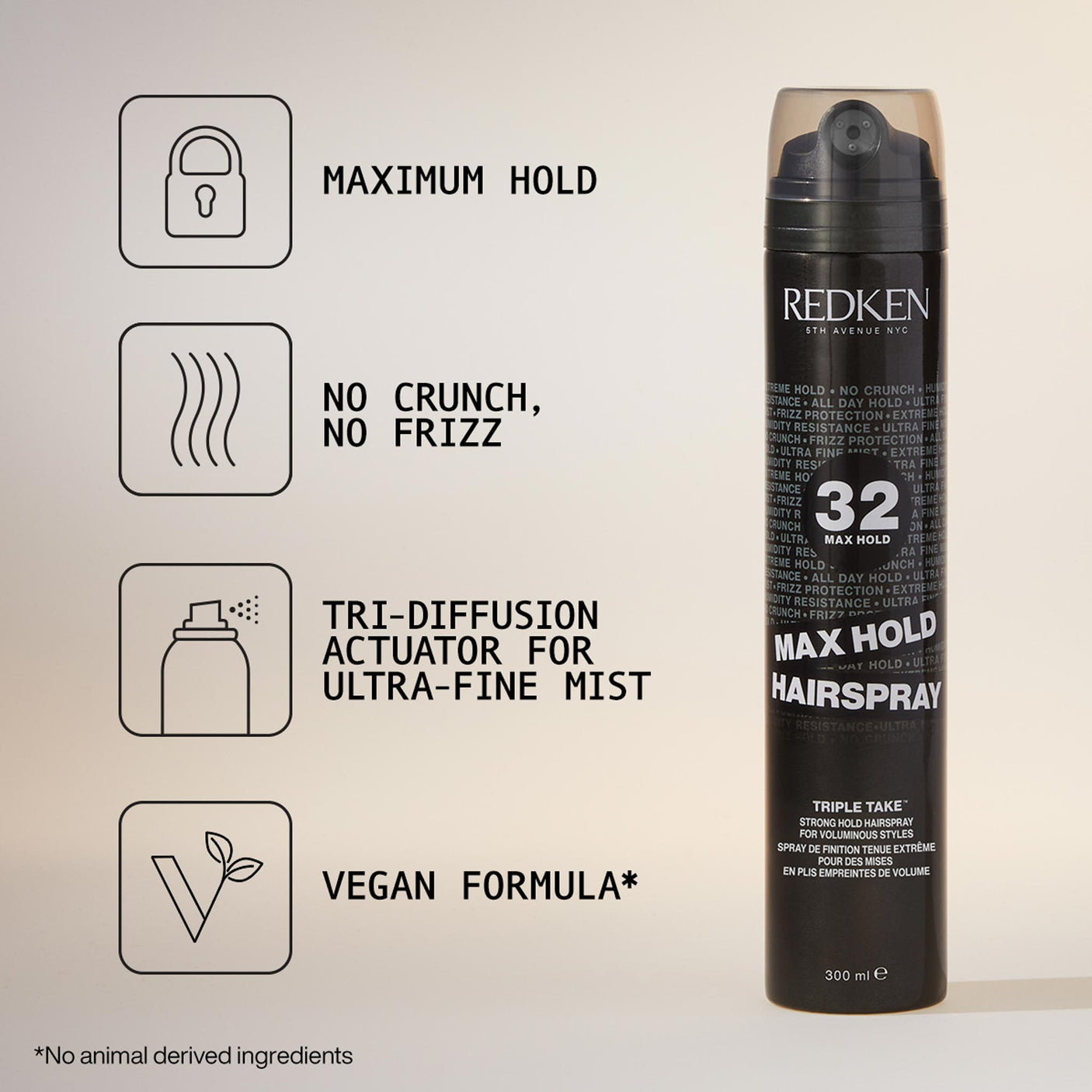 Redken Max Hold 32 Hairspray Extreme High Hold Hairspray 300ml