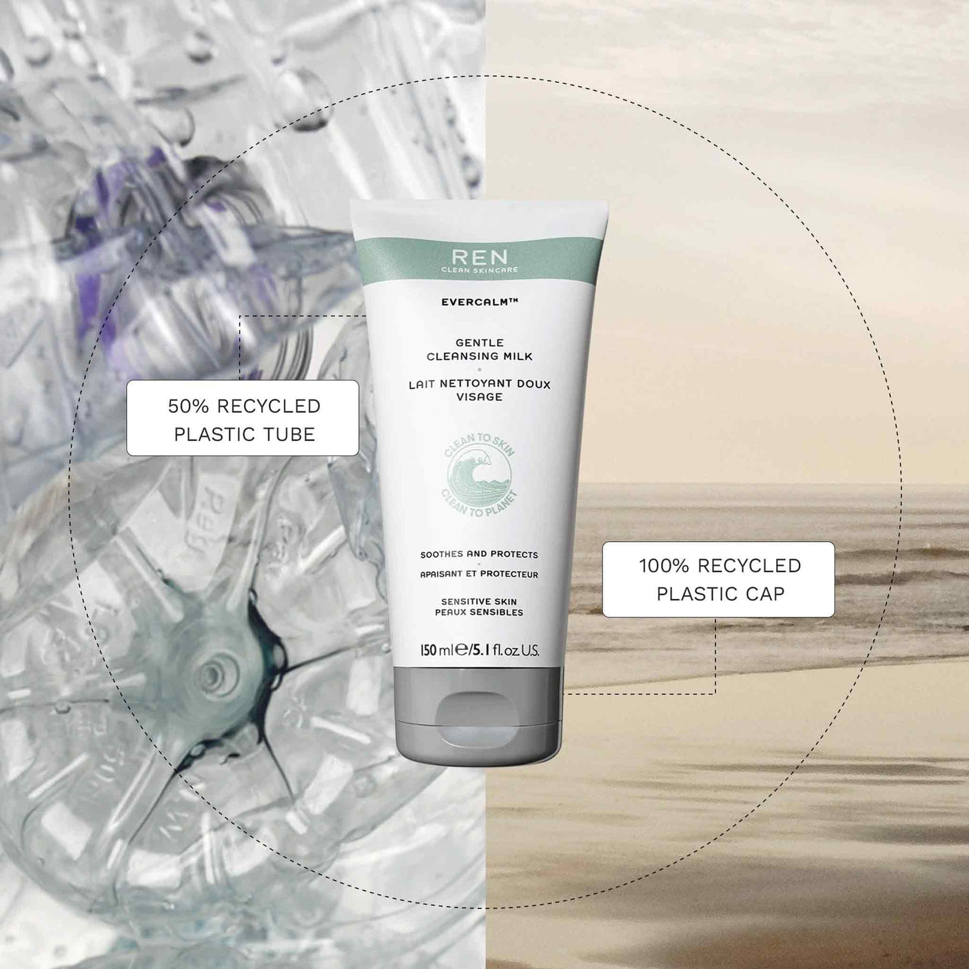 REN EverCalm Gentle Cleansing Milk 150ml