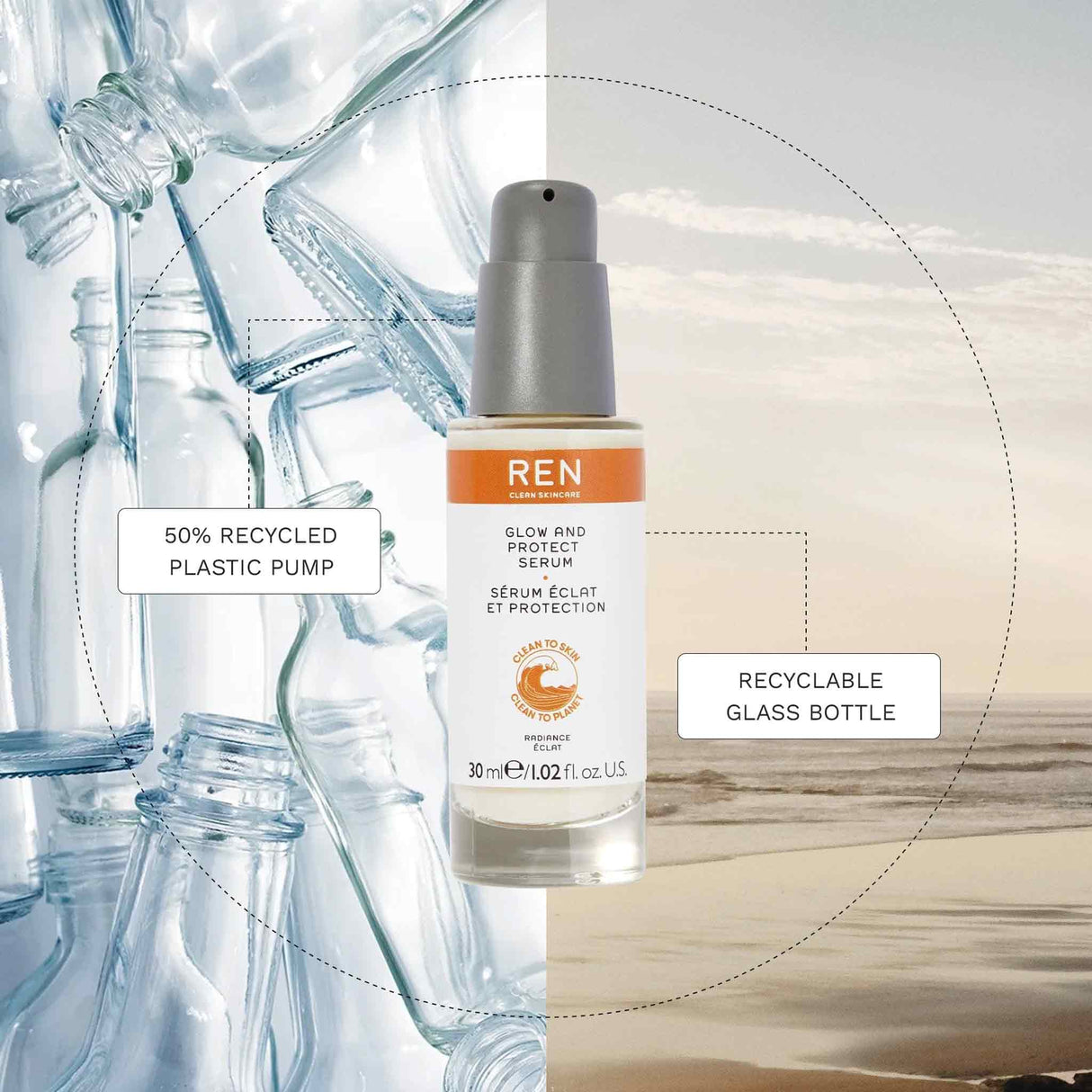 REN Radiance Glow And Protect Vitamin C Serum 30ml