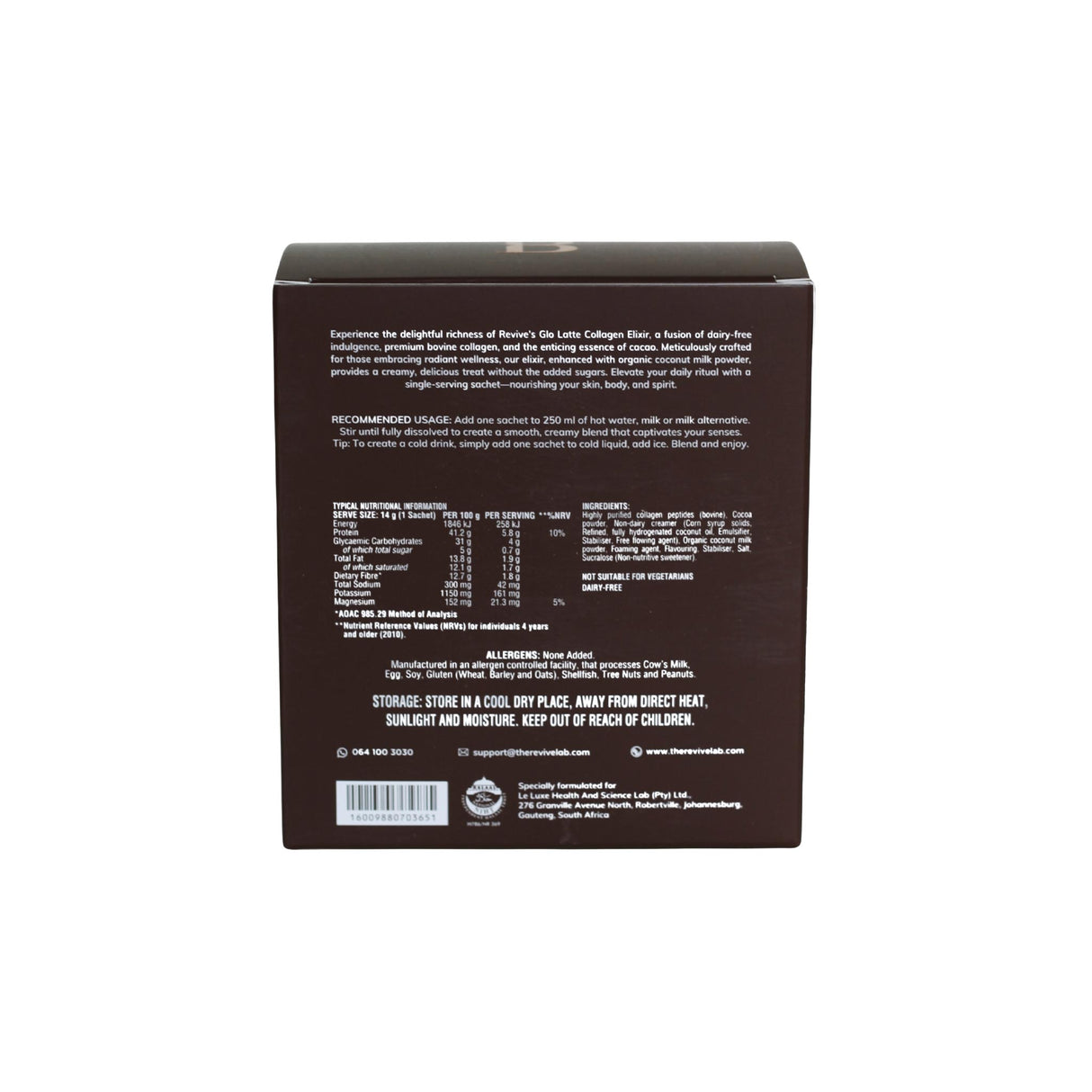 Revive Glo Latte Collagen Elixir - Dark Chocolate