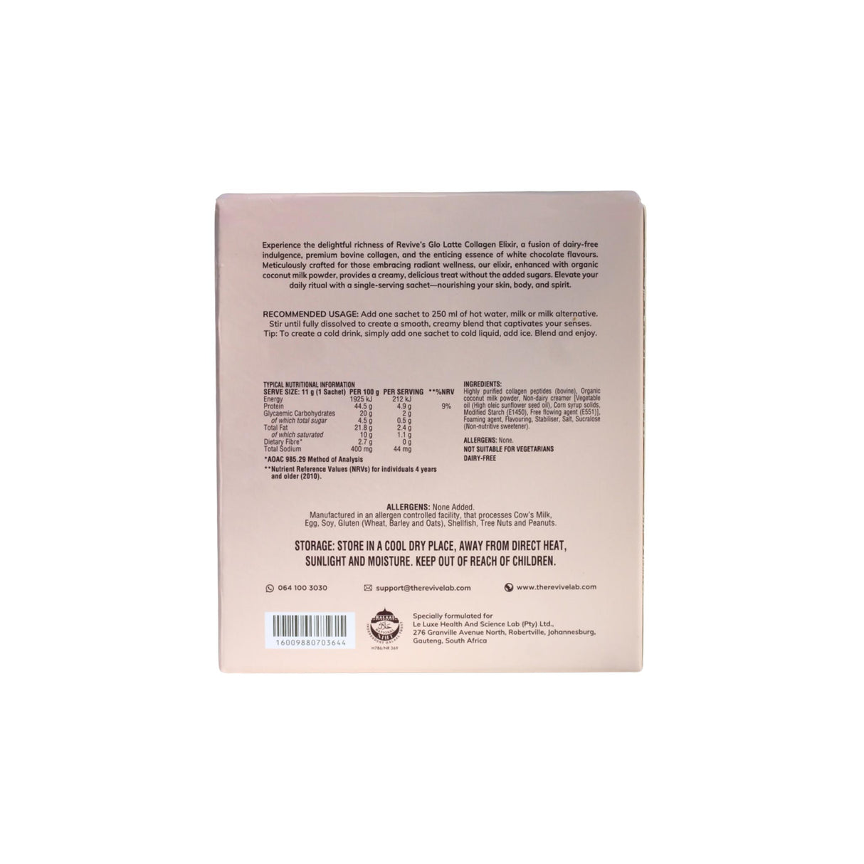 Revive Glo Latte Collagen Elixir - White Chocolate