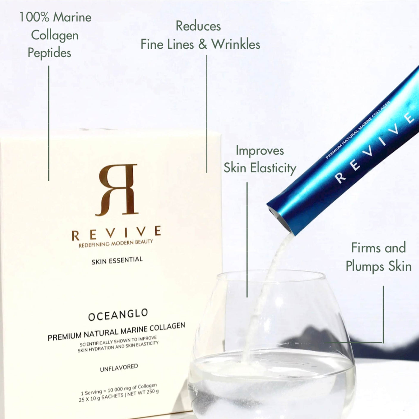 Revive Oceanglo - Natural Marine Collagen On-The-Go Box (Sachets)