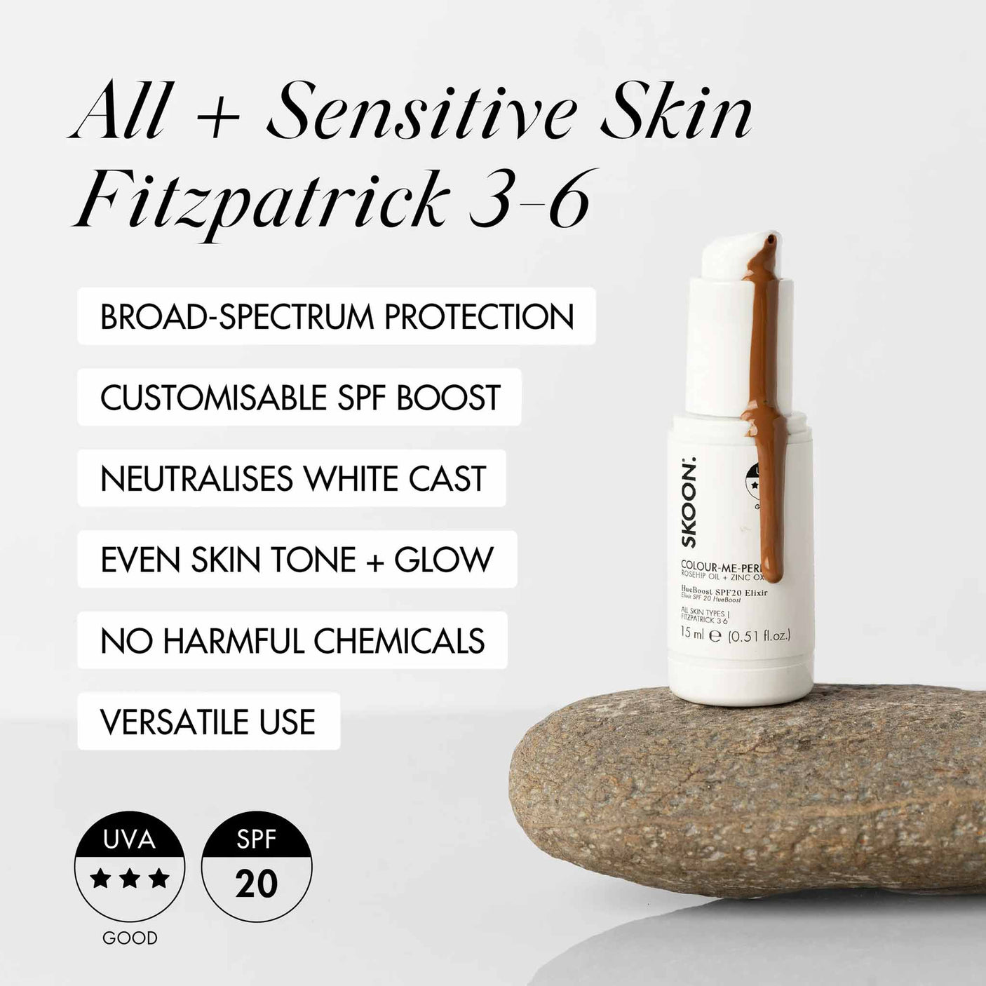 SKOON COLOUR-ME-PERFECT HueBoost SPF20 Elixir 15ml