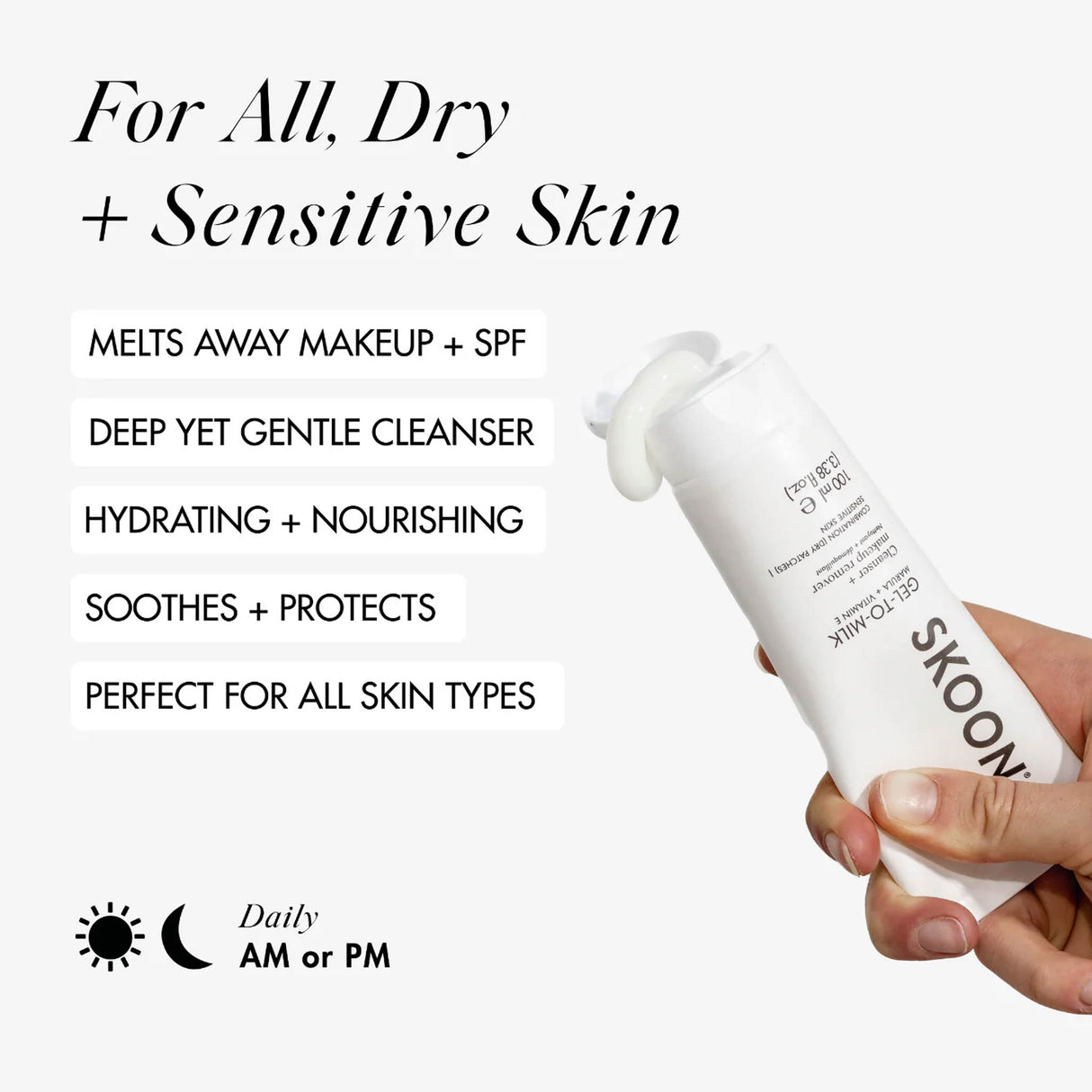 Skoon GEL-TO-MILK Cleanser + Make-Up Remover 100ml