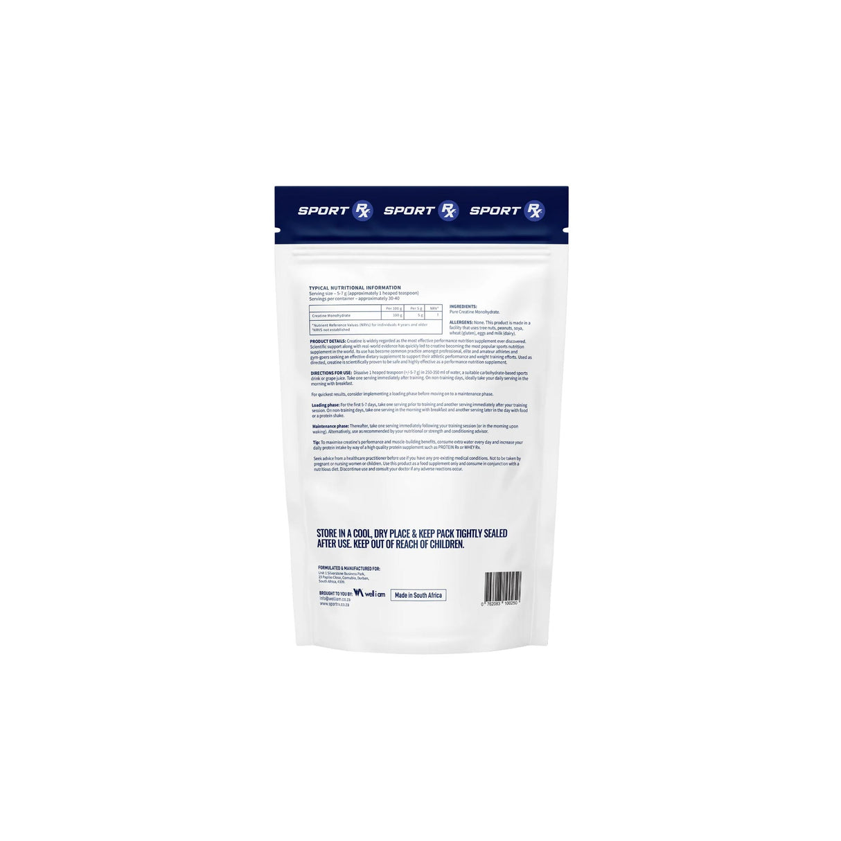 Sport RX 100% Pure Creatine Monohydrate 200g