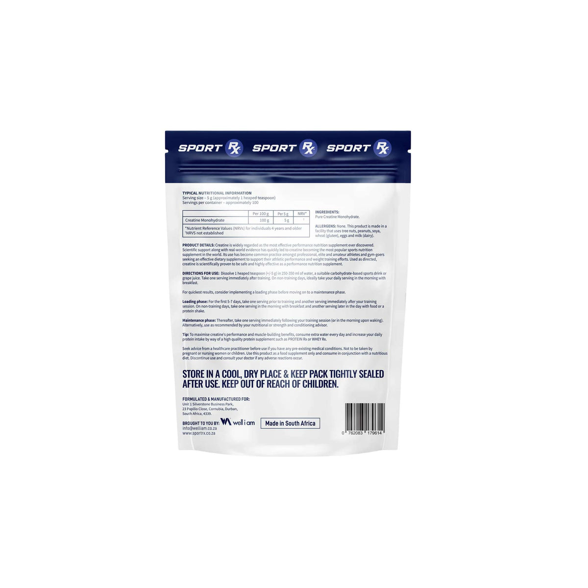 Sport RX 100% Pure Creatine Monohydrate 500g
