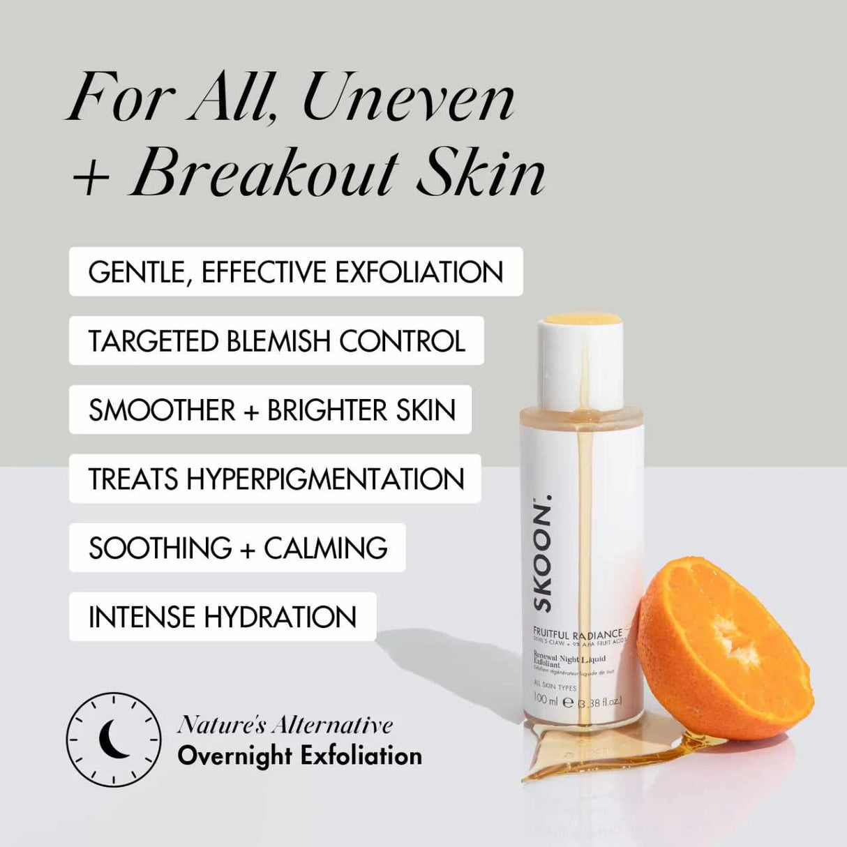Skoon FRUITFUL RADIANCE Renewal Night Liquid Exfoliant 100ml