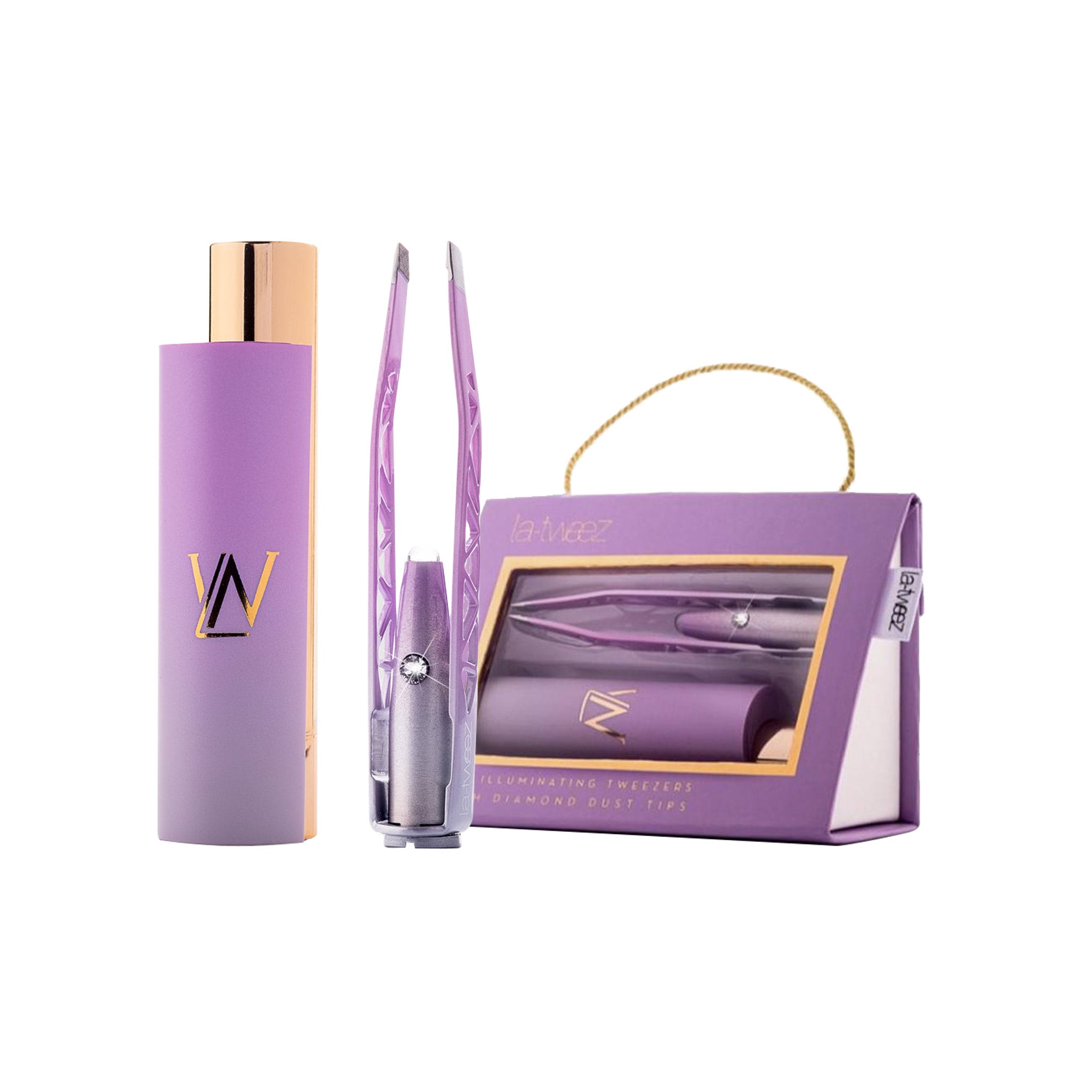 La Tweez Pro Illuminating Tweezers - Violet Ombre | Retail Box