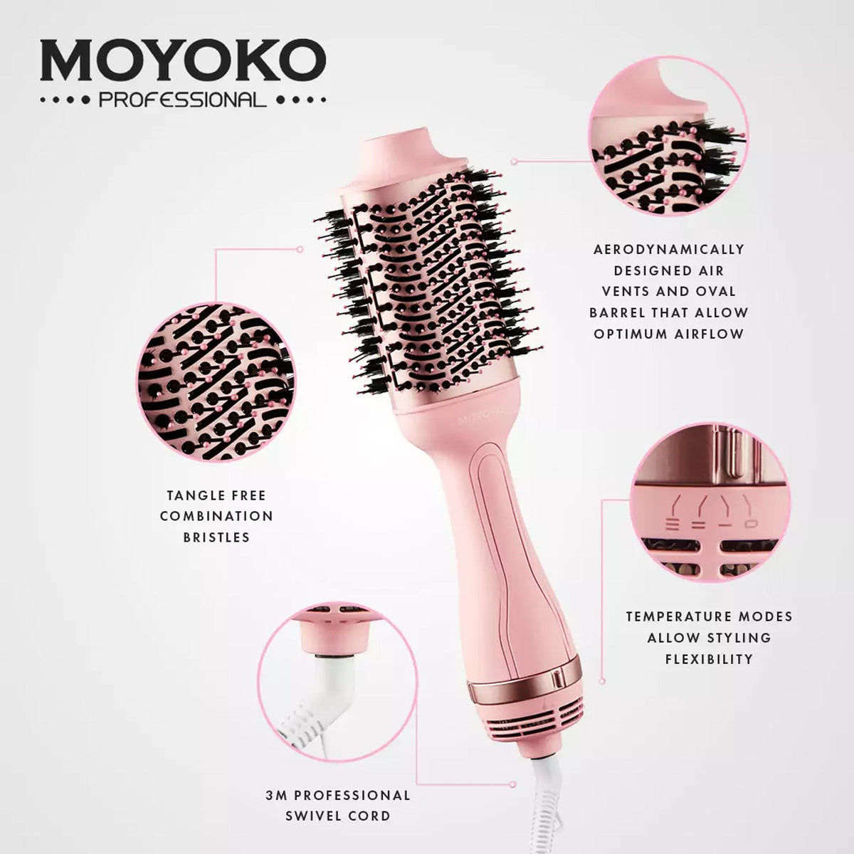 Mycro Keratin Moyoko Magnitude Blowbrush – Pink